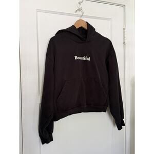 Savant Studios Art School Black "Beautiful"‎ Cropped Hoodie Sz L